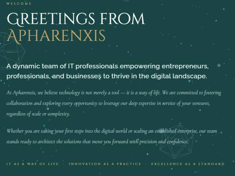Cover of Apharenxis Networks — Official Website