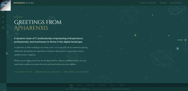 Apharenxis Networks — Official Website — screenshot 1