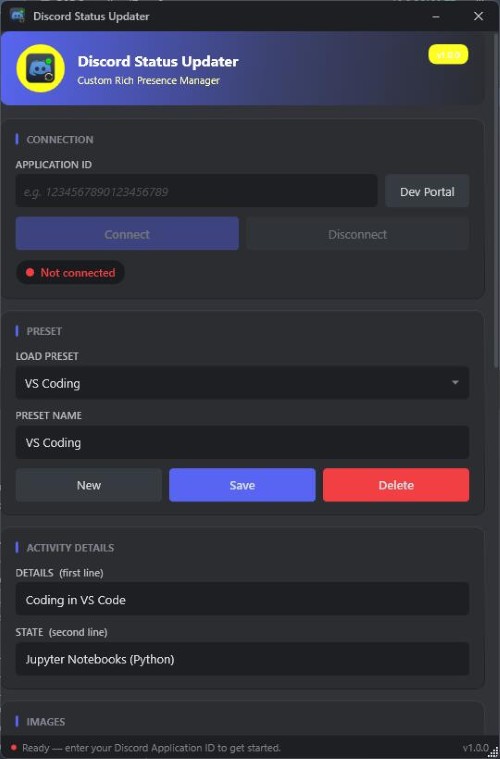 Discord Status Updater — screenshot 2