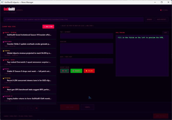 GoDGuilD eSports News Manager — screenshot 2