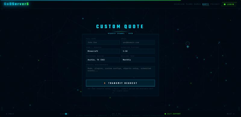 GoDServerS Website — screenshot 2