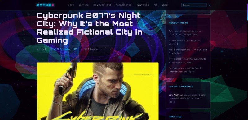 KythexNeon — WordPress Theme — screenshot 1