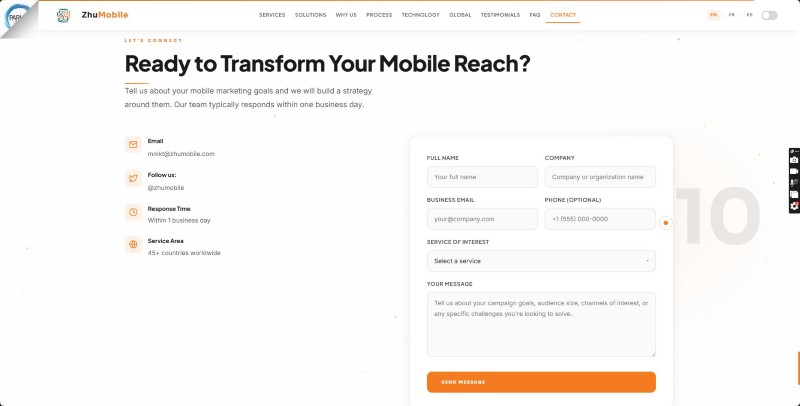 ZhuMobile — Corporate Website — screenshot 1
